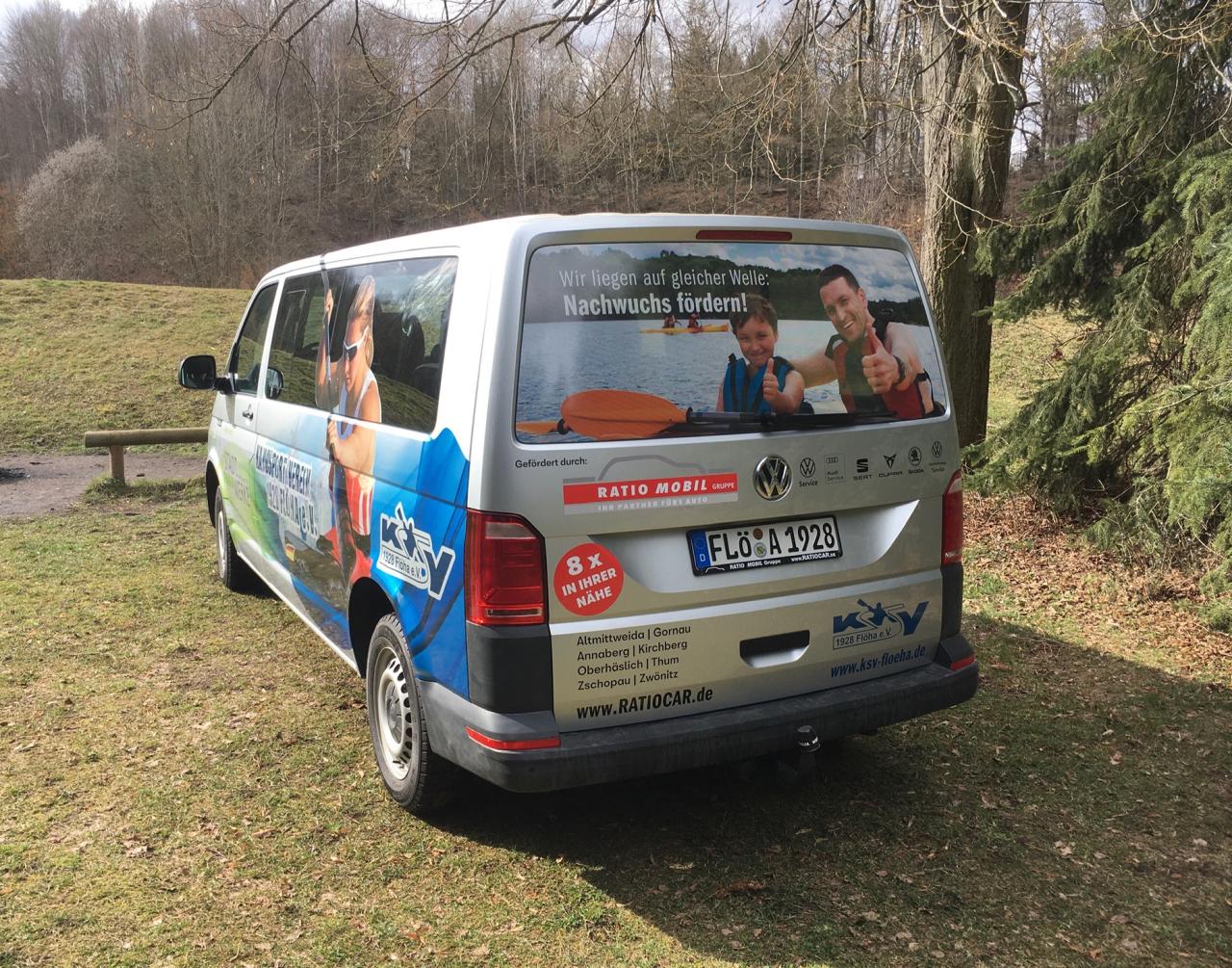 Ansicht Vereinsbus von schr&auml;g hinten